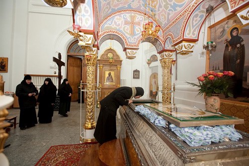 Сейчас мощи преподобной находятся в Крестовоздвиженском соборе Свято-Евфросиниевского монастыря
