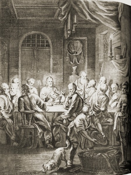 Маттиас Шейтс Тайная Вечеря Гравюра на дереве 1672