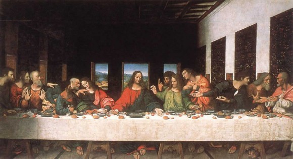 Тайная вечеря (неизвестный автор 17 века) копия фрески Леонардо да Винчи
