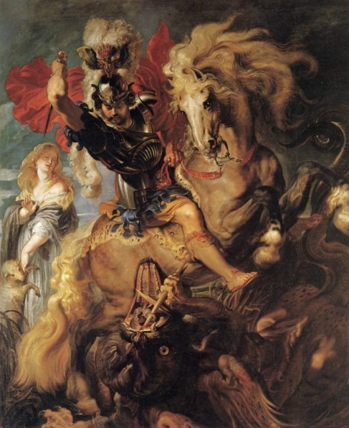Питер Пауль Рубенс. Св. Георгий, побеждающий дракона. 1607-1610 г. Музей Прадо, Мадрид