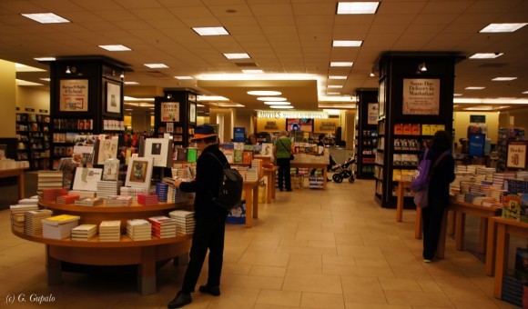 В книжном магазине «Barnes & Noble».