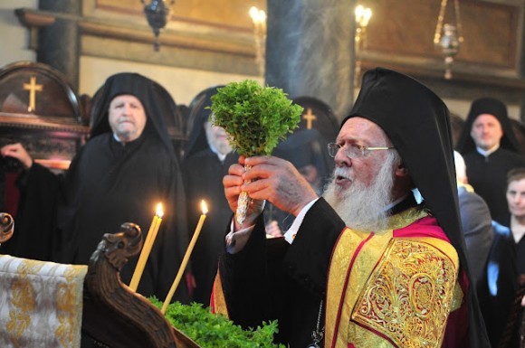 Воздвижение креста в Константинополе. 2012 год. Патриарх Варфоломей.