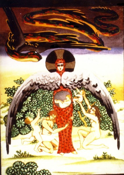 Акварель 1915, Символическое изображение "Змий искуситель"- добро и зло