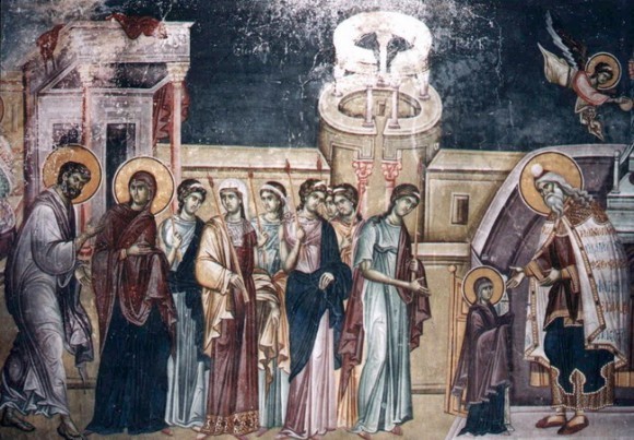 Роспись Кралевой церкви (святых Иоакима и Анны) в монастыре Студеница. Ок.1314 г. Сербия