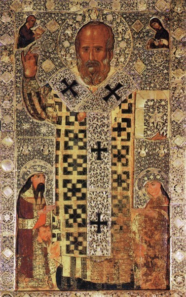 Икона, вложенная в 1327г. сербским царем Стефаном III (Урошем) в базилику св.Николая. Бари, Италия