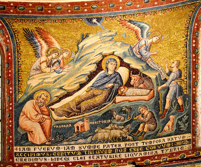 Пьетро Каваллини. Мозаика апсиды базилики Санта Мария ин Трастевере. 1291 г. Рим, Италия