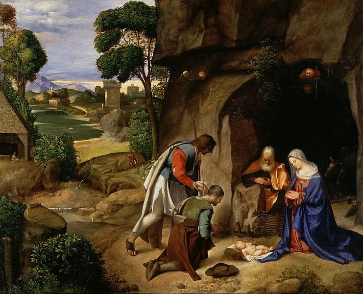 Джорджоне. Поклонение пастухов. 1500-1505 г. Национальная картинная галерея, Вашингтон, США