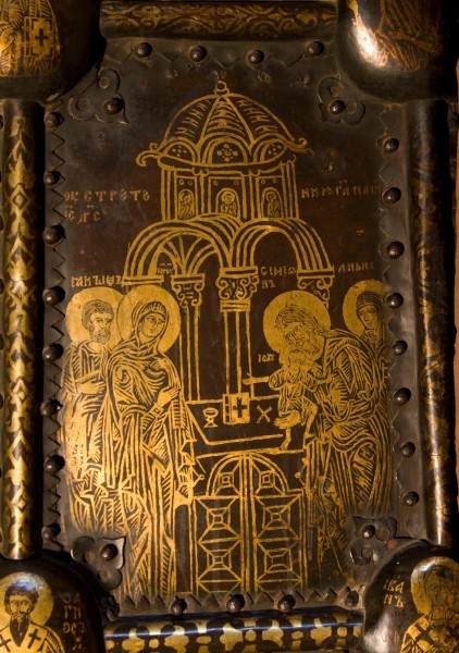Васильевские врата новгородского собора Св. Софии. 1336 г. Собор Александровского Успенского монастыря. Фрагмент