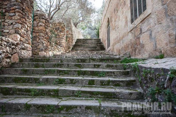 Лестница от кладбища до игуменского корпуса