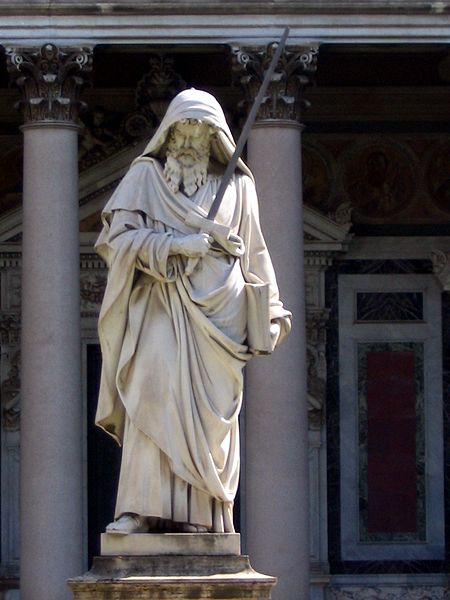 Ап. Павел. Статуя в атриуме базилики св. Павла за городскими стенами (Сан Пауло фуори ле Мура). Рим