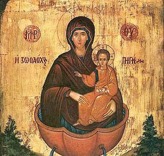 Икона Божией Матери “Живоносный источник” + тропарь и молитва