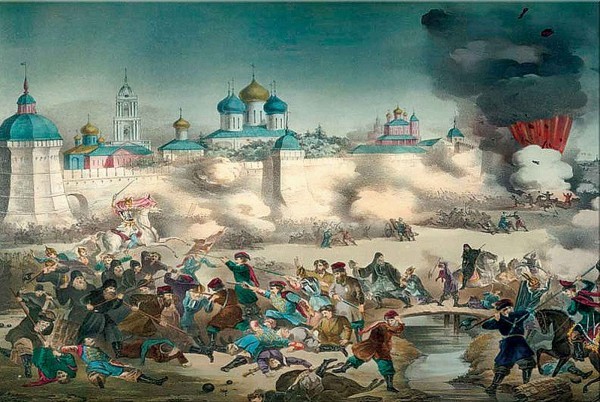 «Осада со взрывом». Литограф М. Гадалов. 1853. 