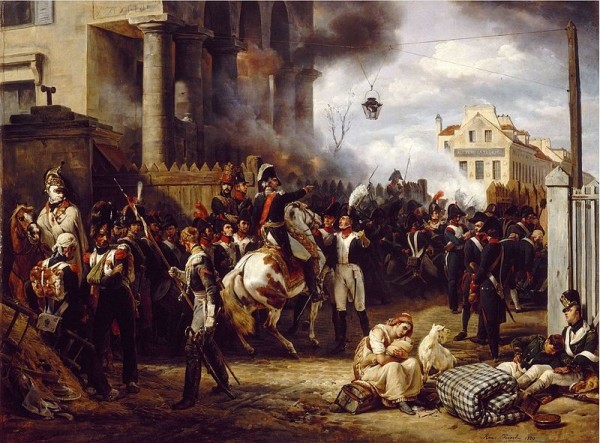 Оборона заставы Клиши в Париже в 1814 г. Картина О. Верне, который сам был участником обороны Парижа