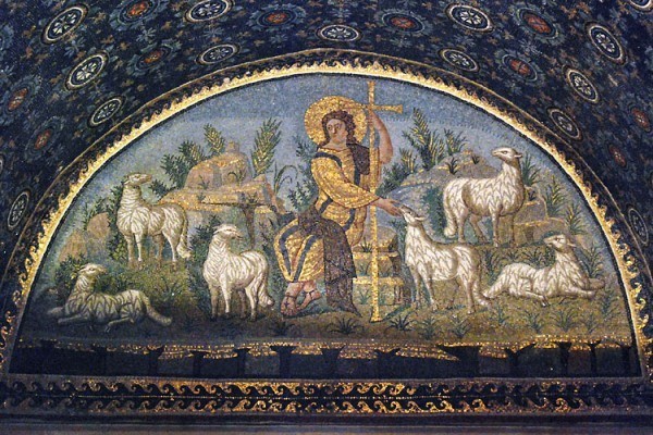 Добрый Пастырь. Мозаика из мавзолея Галлы Плацидии в Равенне