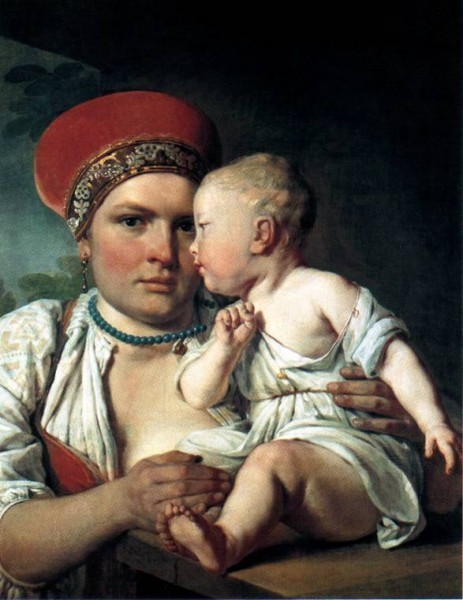 Алексей Венецианов, "Кормилица с ребенком", 1830-е