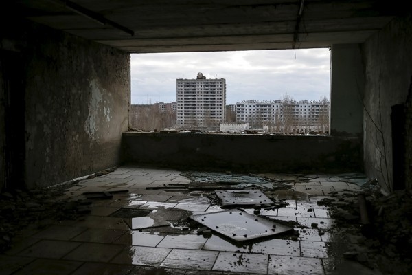 A view of the abandoned city of Pripyat near the Chernobyl nuclear power plant