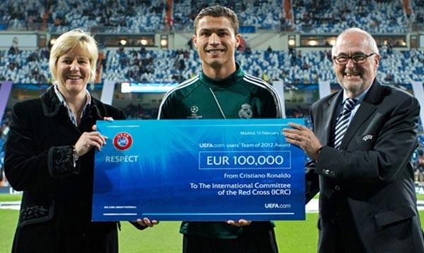 «добрые люди» Ronaldo-donation-to-ICRC-600x358