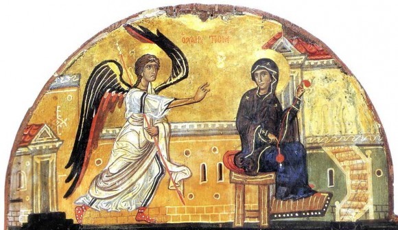 Трехчастная икона. XII в. Монастырь св.Екатерины, Синай. Фрагмент