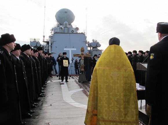 На крейсере «Москва»