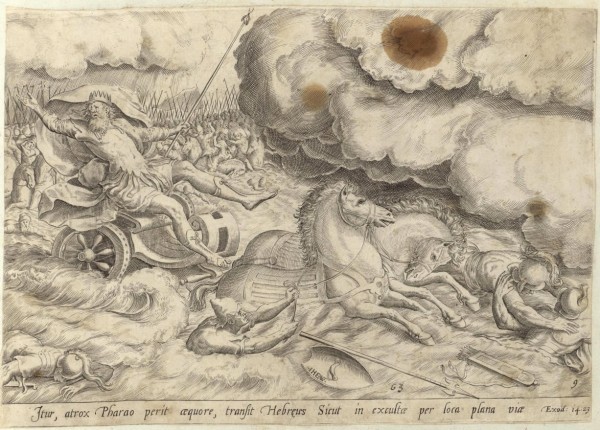 Гибель войска фараона в море. Библия Пискатора