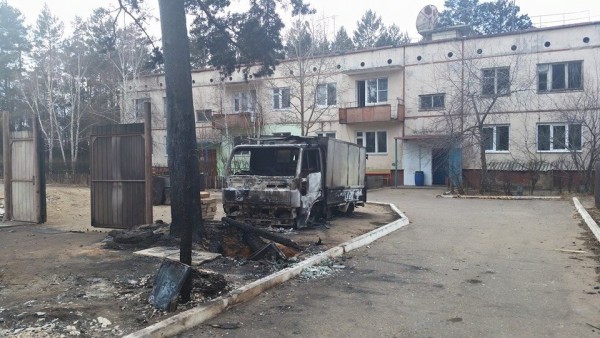 Сгоревший военный городок в Читинском районе. Фото Елены Марковой