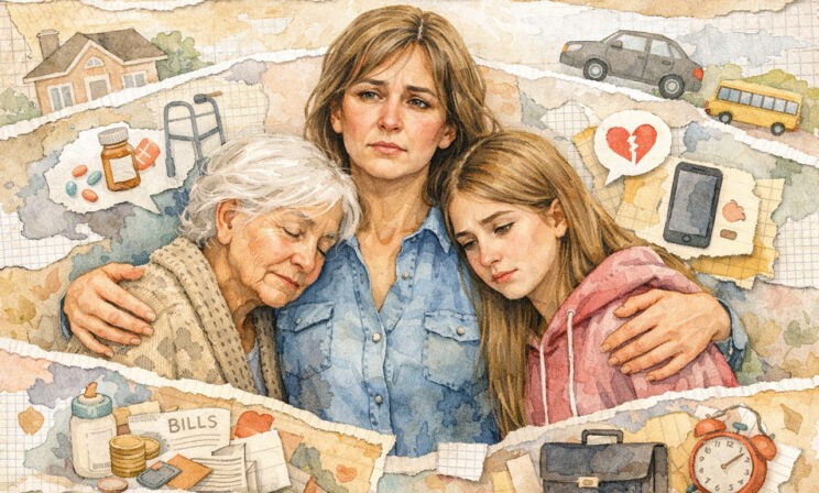 «Ухаживаю за больной мамой, забочусь о взрослых детях, а сама – как прослойка в бутерброде»